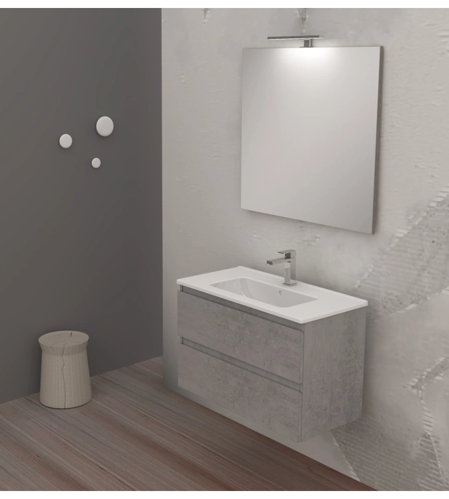 Mobile bagno "leonardo" cemento, 80 cm